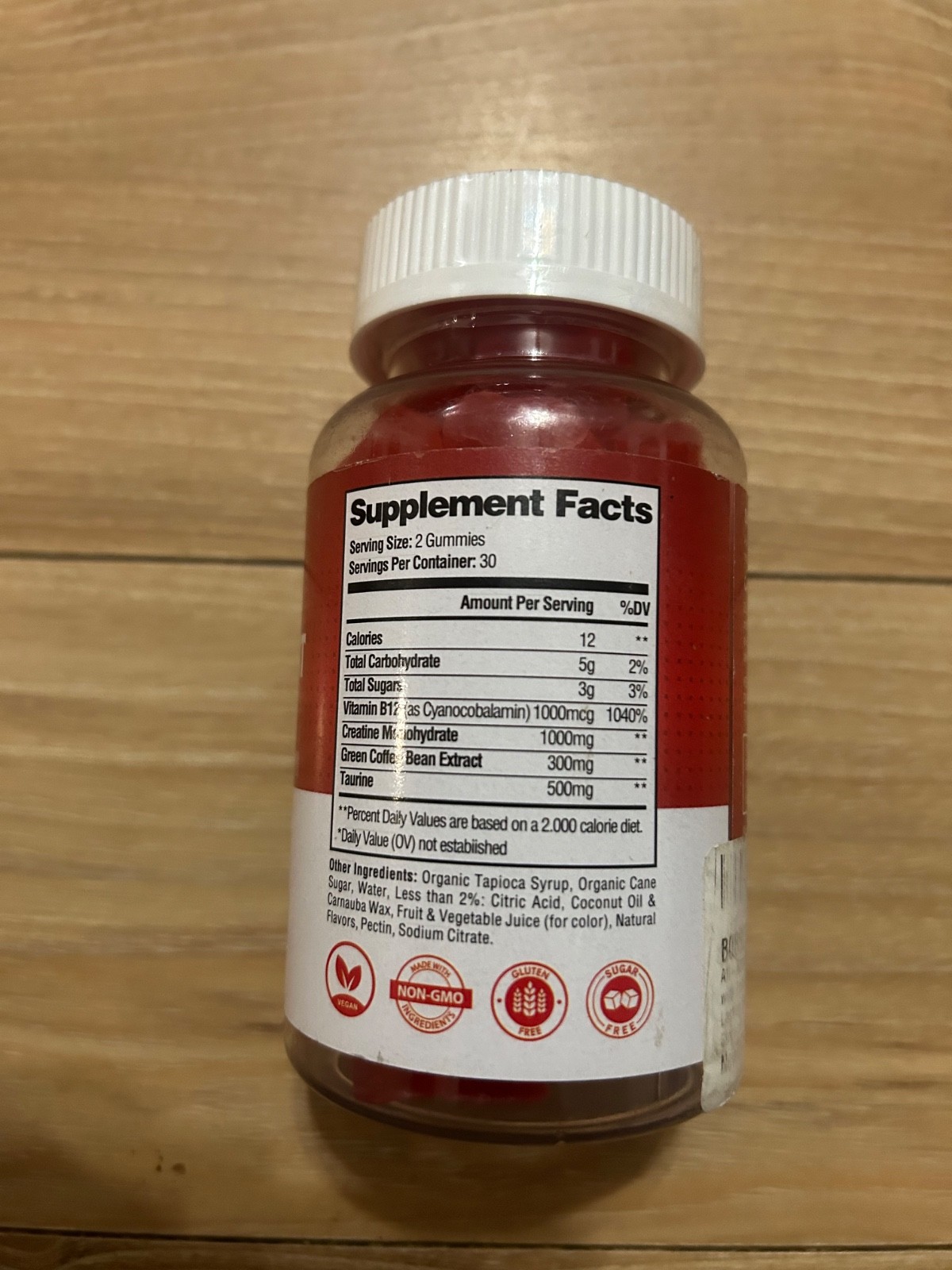 Mr Ros Pure Natural Pre-Workout Gummy Dietary Supplement 60 Gummies