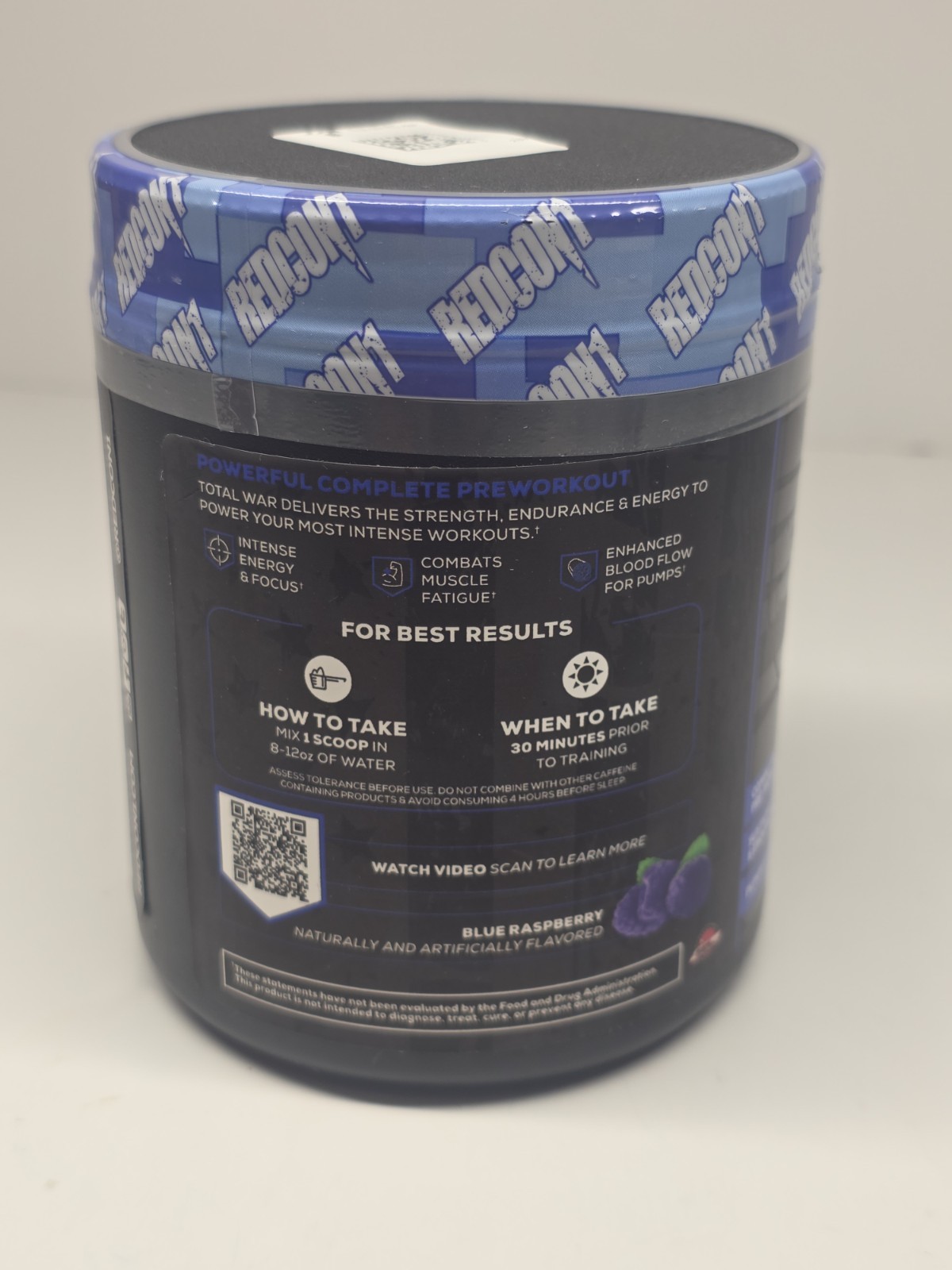 Redcon1 total war pre workout blue raspberry 435g – 15.34 Oz