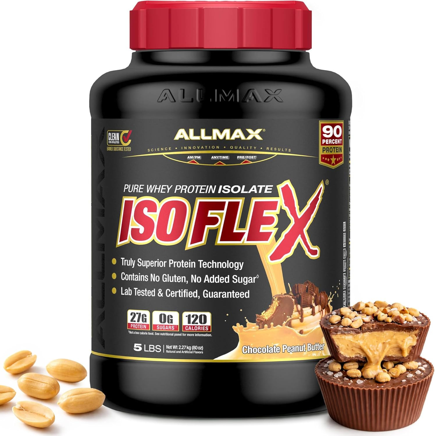 ISOFLEX Pure Whey Isolate Protein Powder – Gluten Free, Low Lactose, Sugar-Free