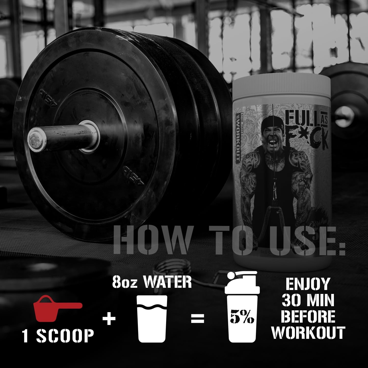 5% Nutrition FullAF Stim-Free Pre-Workout Powder – L-Citrulline, Nitrosigine, Pu