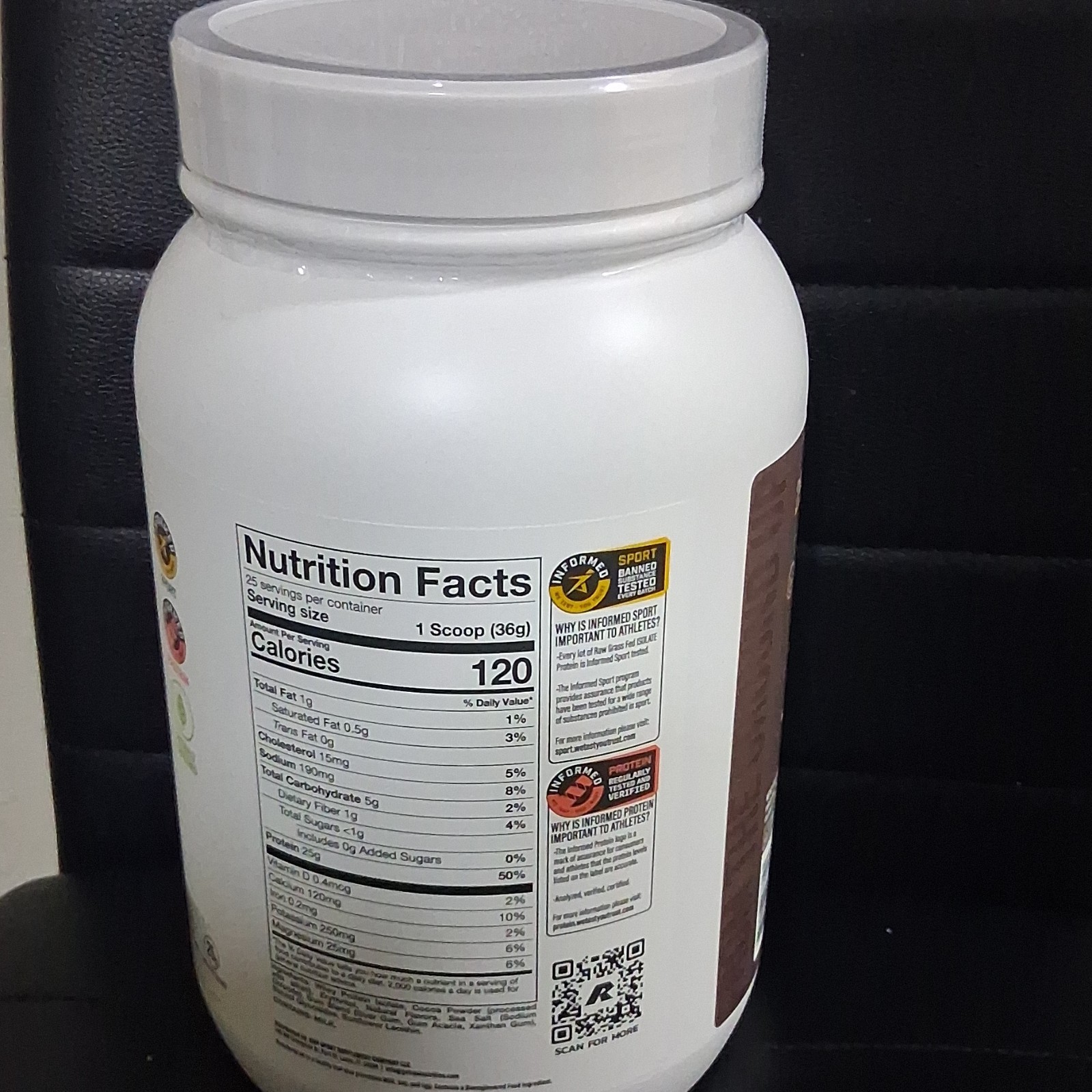 RAW Nutrition Grass Fed Whey Protein Isolate Powder, Chocolate, Gym & Training