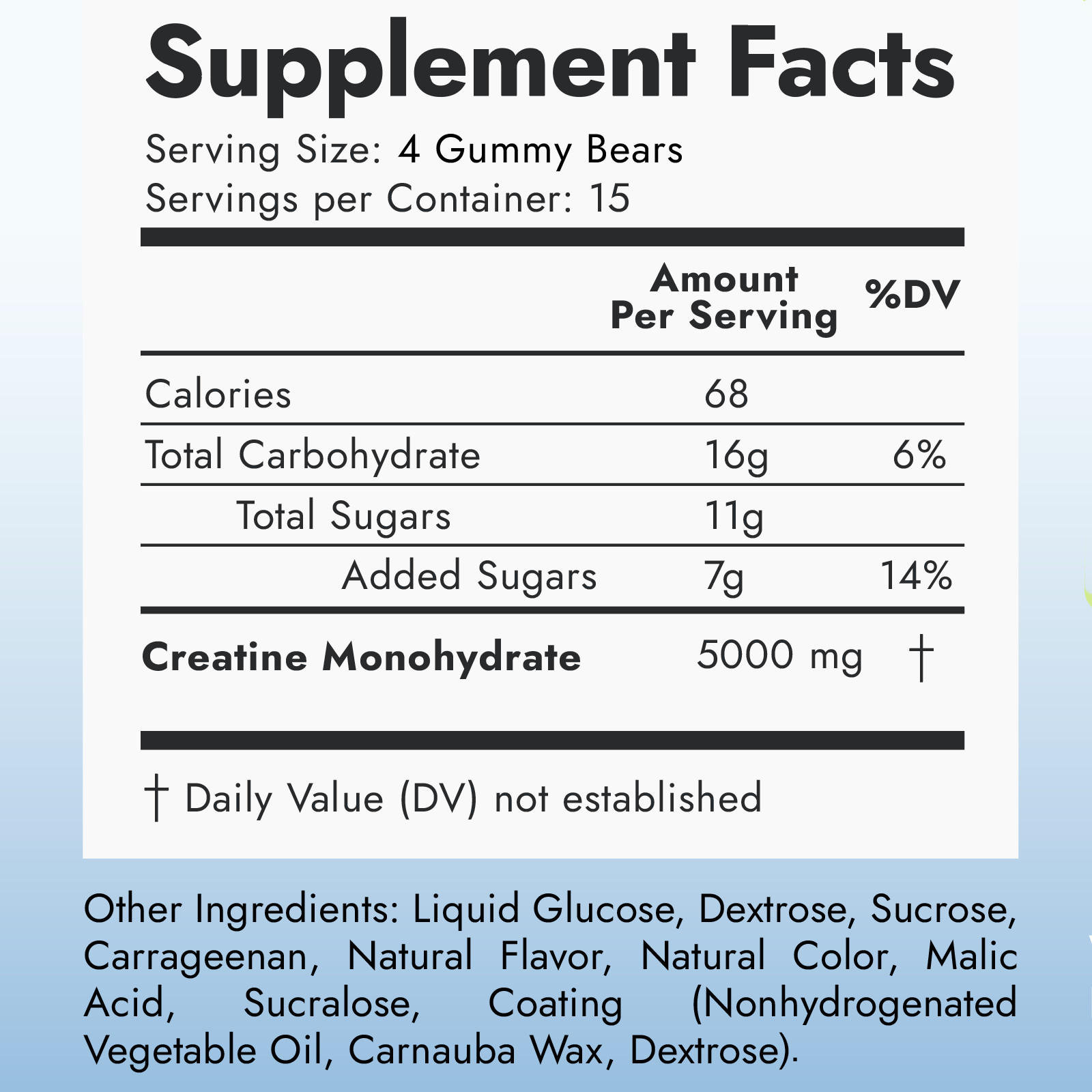 Chewable Creatine 1,250mg per Gummy – Natural Pineapple Flavor