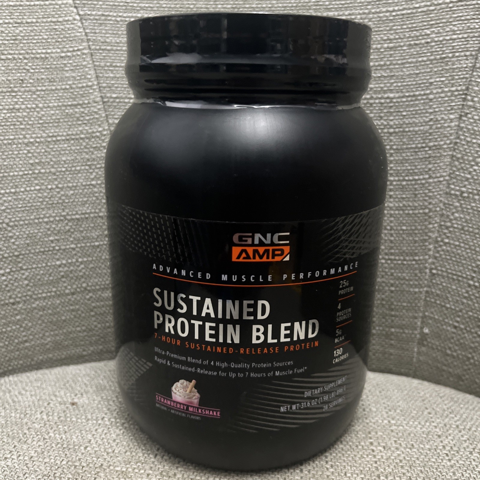 GNC Amp Sustained Protein Blend – Strawberry Milkshake – 1.98 LB