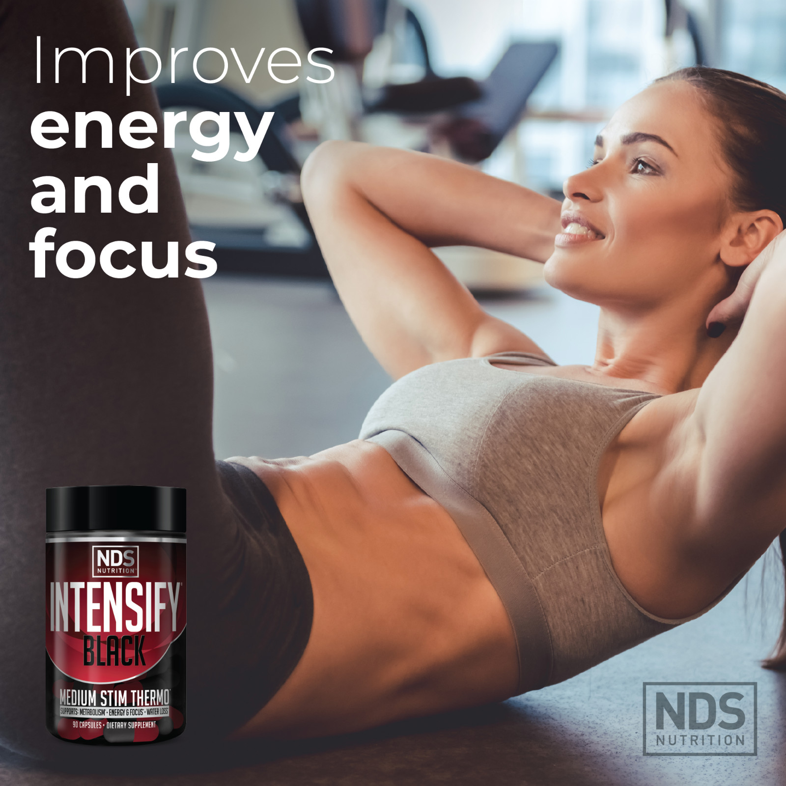 INTENSIFY BLACK V2 Concentrated Thermogenic for Fat and Water Loss – 90 Capsules