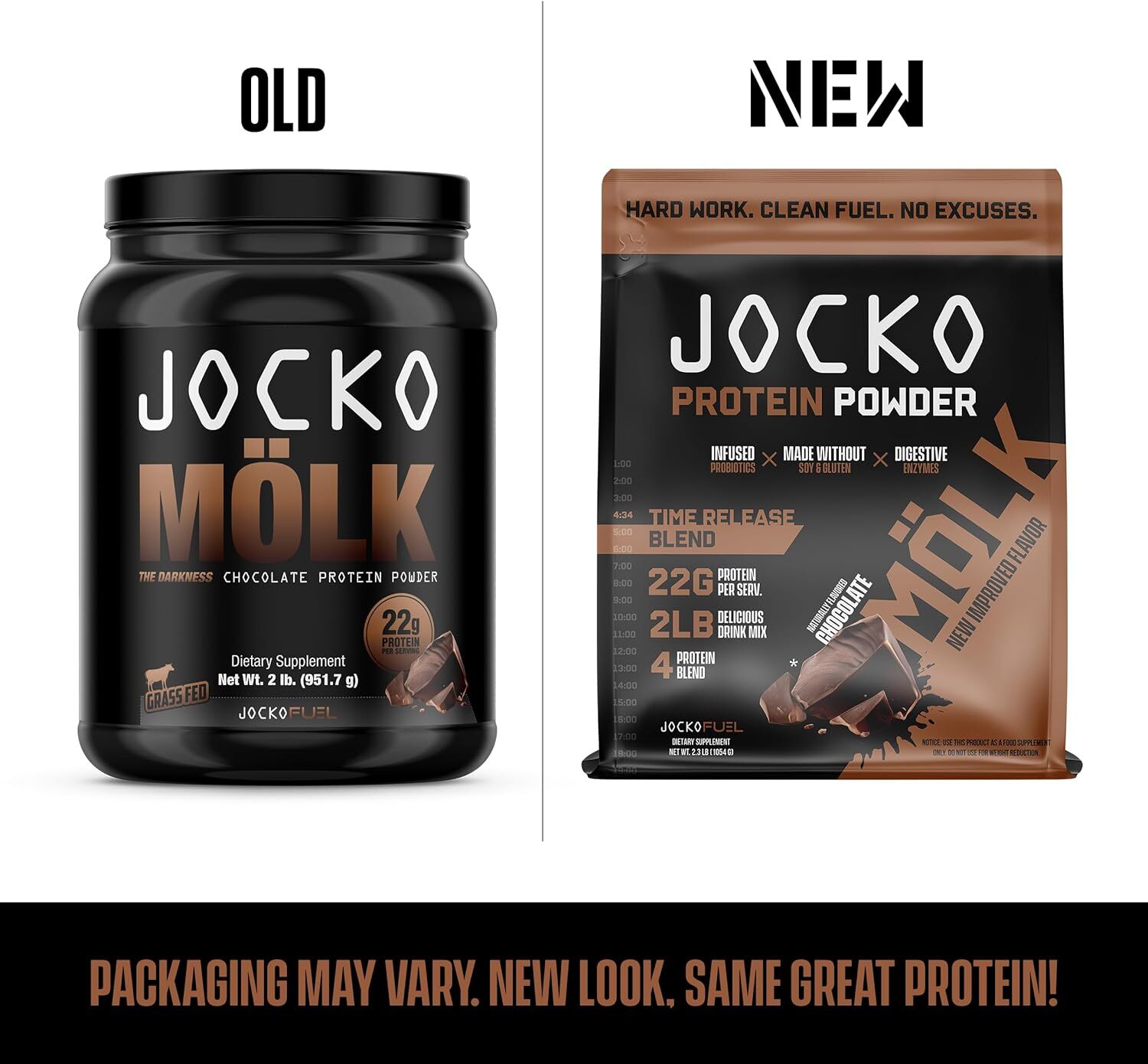 Jocko MOLK Whey Casein Protein Blend Powder 22g Protein 2lb Bags Pick Flavor New