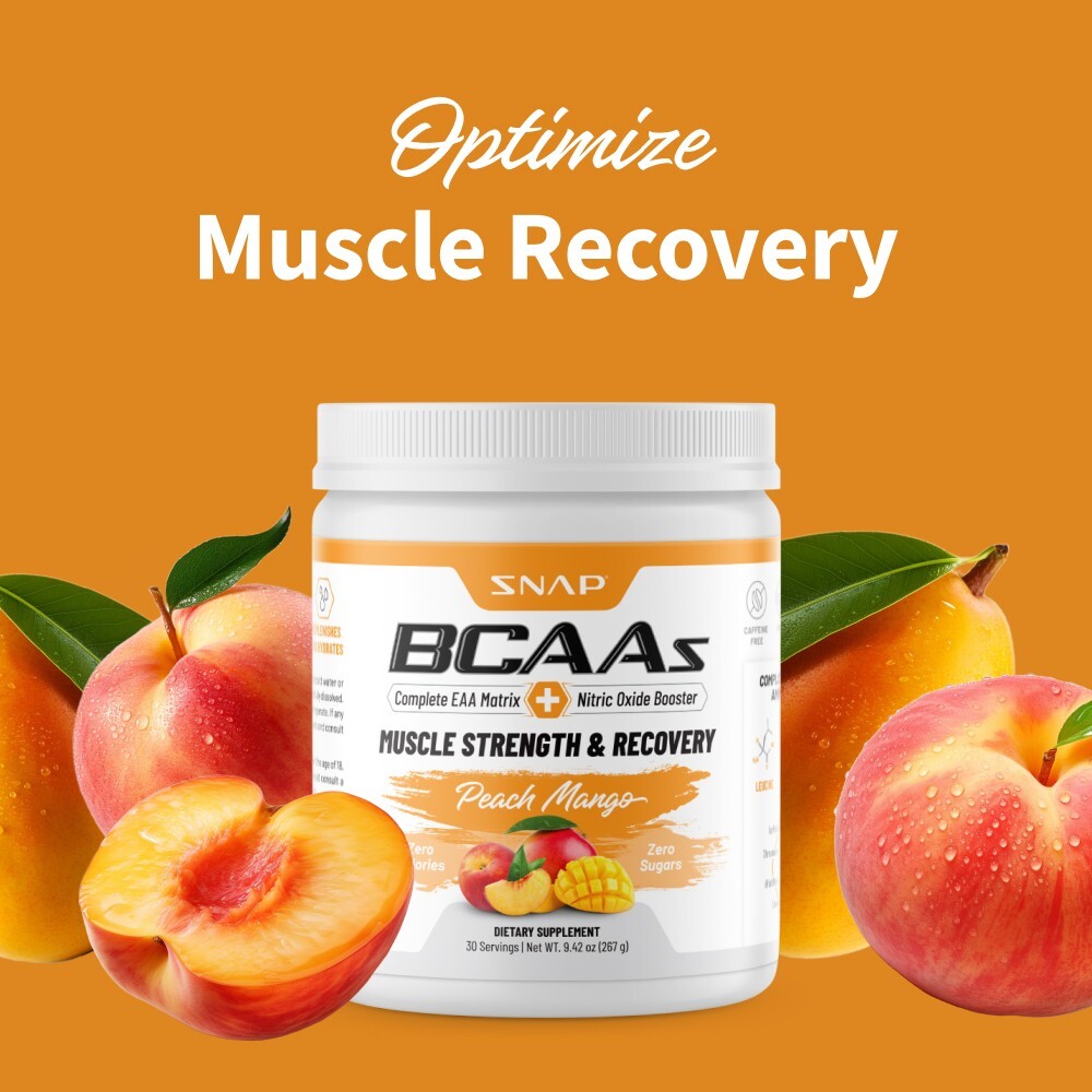 Snap Supplements Peach Mango BCAA Powder – Amino Energy – 2 Pack