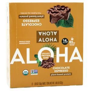 Aloha Organic Protein Bar – Plant Based Chocolate Espresso 12 bars