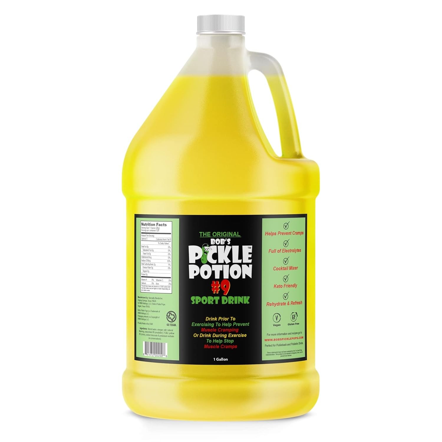 Bob’s Pickle Potion #9 Dill Juice – Sports Drink 128 Fl Oz (Pack of 1)