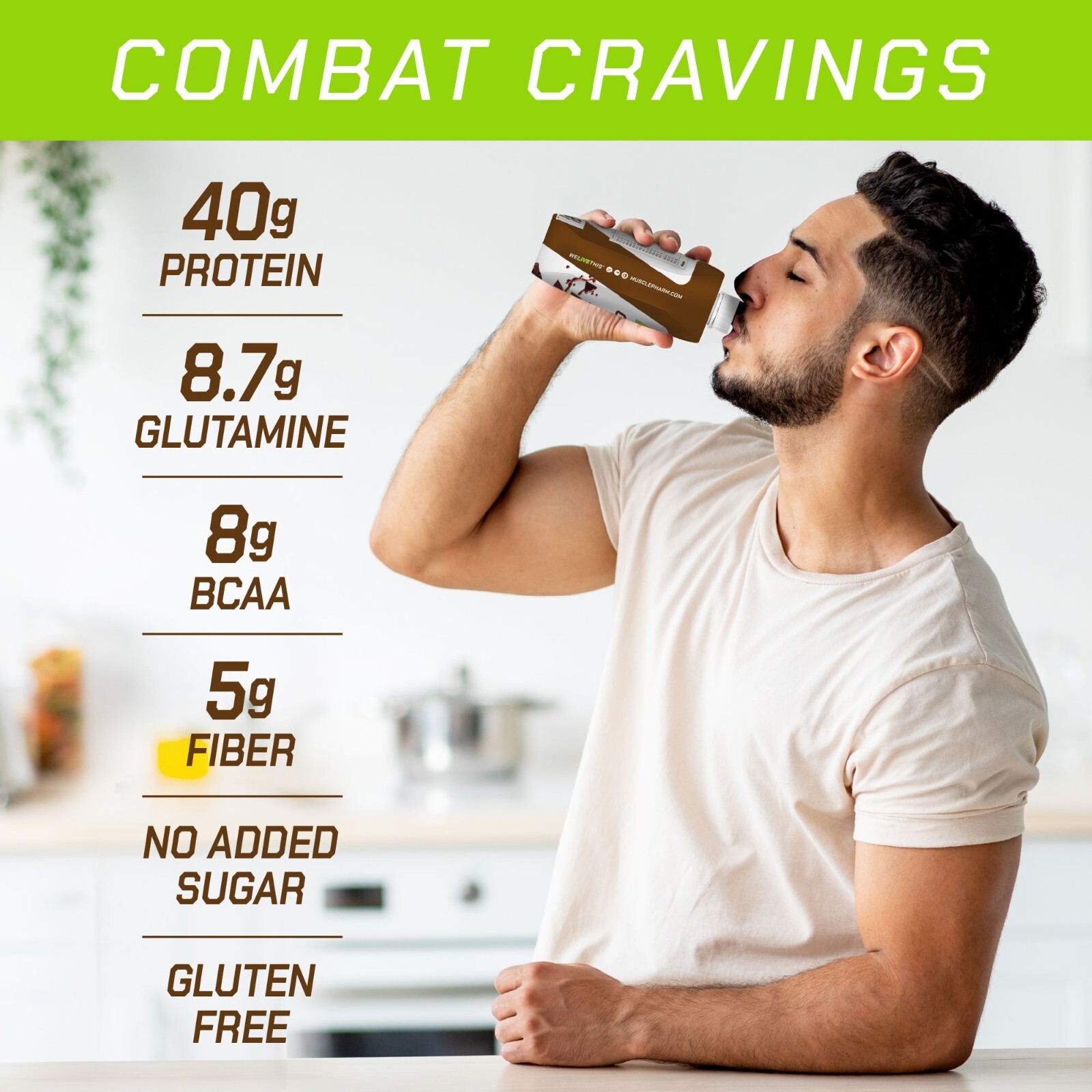 MusclePharm Combat Ready Protein Shake Ready to Drink, Vanilla Ice Cream 12 pack