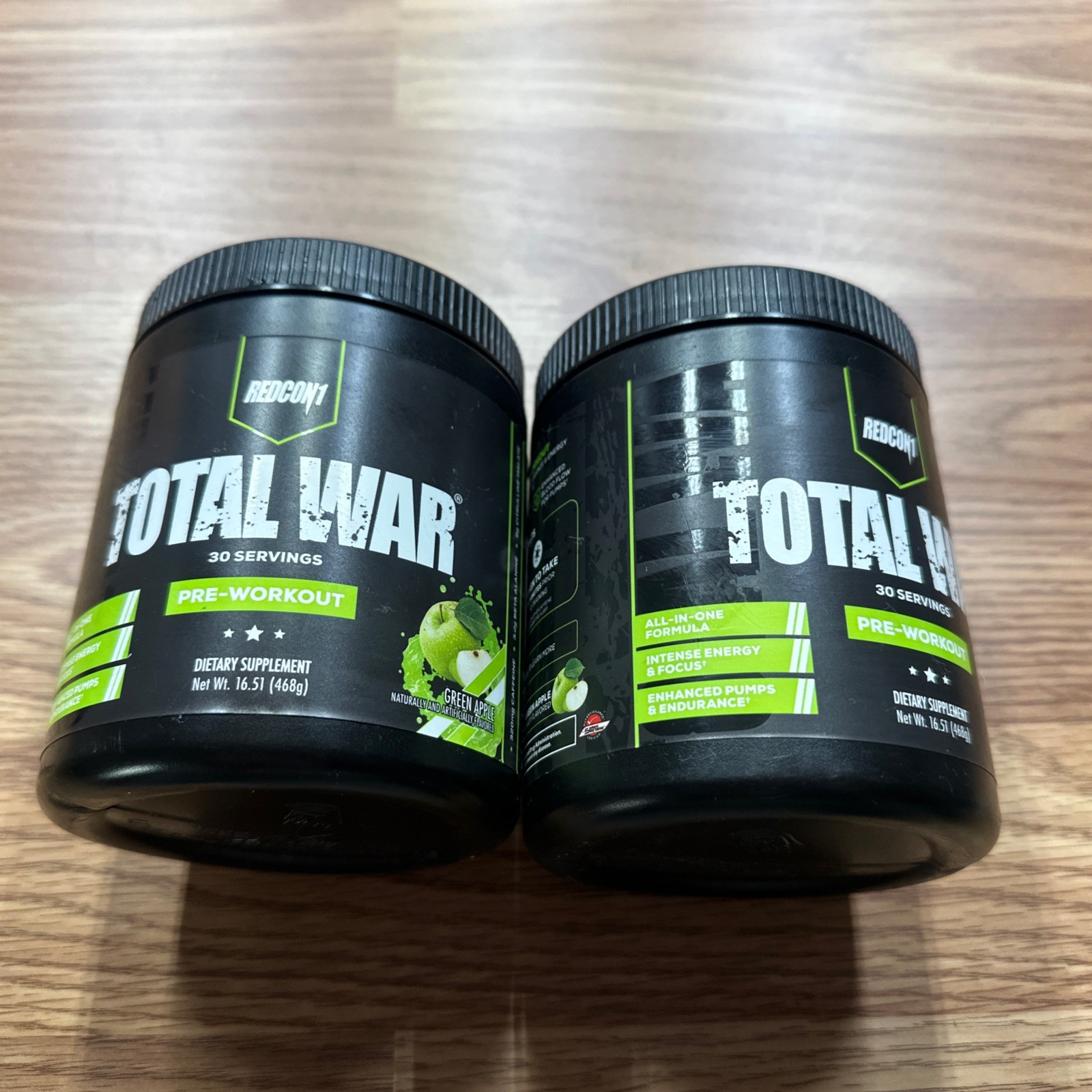 2 X REDCON1 TOTAL WAR PREWORKOUT 30 Servings Sustained Energy Endurance Pumps