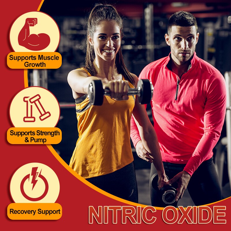 60 L-Arginine Capsule Nitric Oxide Testosterone Booster Energy Support Pills