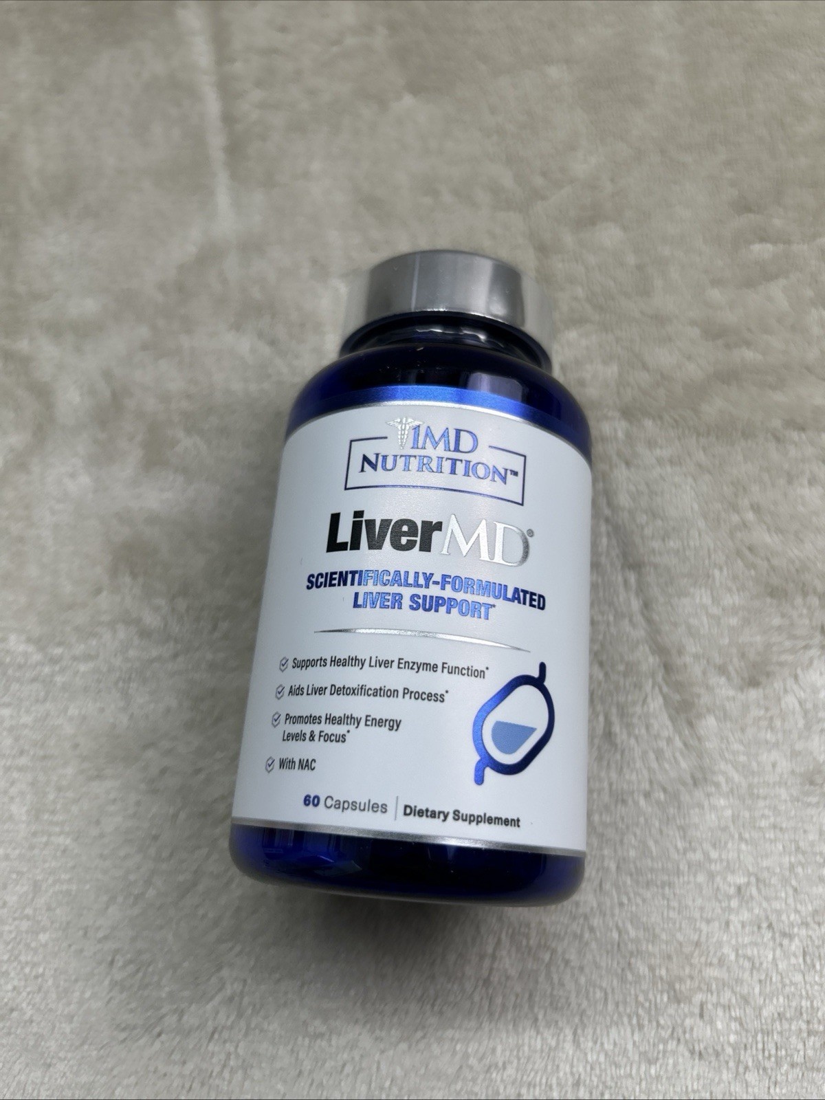 1MD LiverMD Liver Support Supplement Siliphos Milk Thistle Extract EXP 10/2026