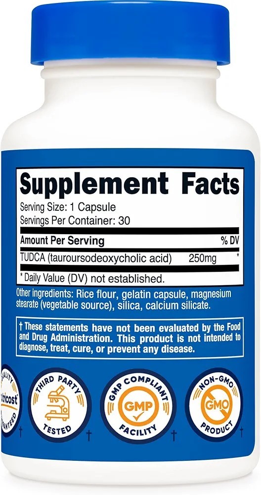 Nutricost Tudca Pills, 250mg Per Capsule, 30 Capsules