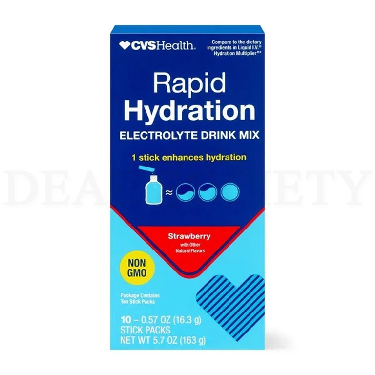 CVS Health Rapid Hydration Electrolyte Drink Mix Strawberry 10 ct Each Lot of 8