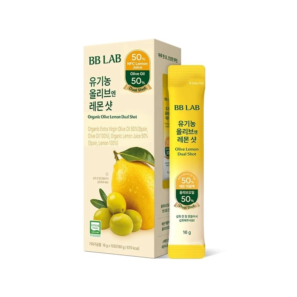 Organic Olive Oil & Lemon Juice Dual Shot 50:50 Cold-Pressed 10 Sticks Portable
