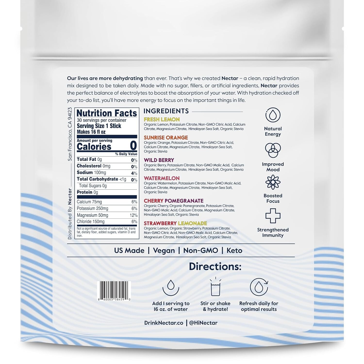 Sugar-Free Electrolyte Packets – 30 Pack of Delicious Organic Fruit Hydration