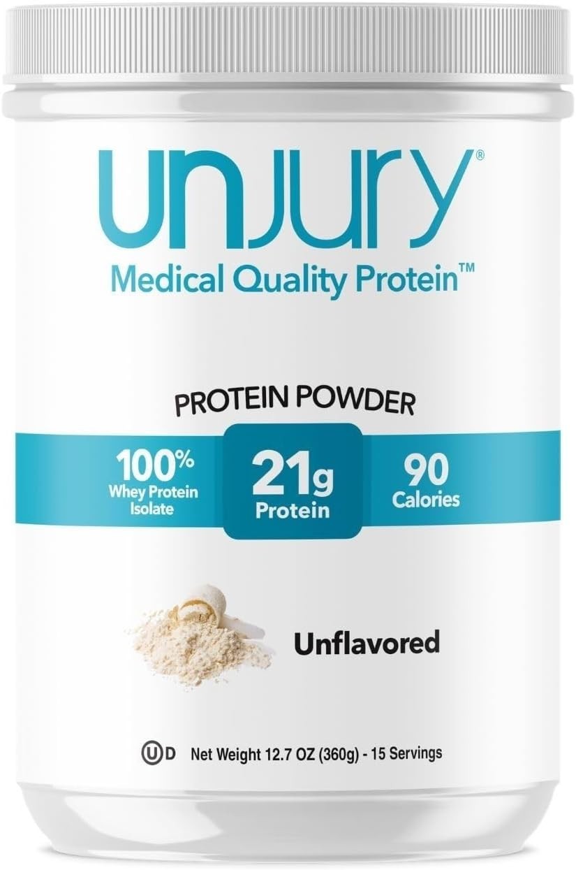 Unflavored Whey Protein Isolate Powder 21g Protein Low Carb Sugar Free 15