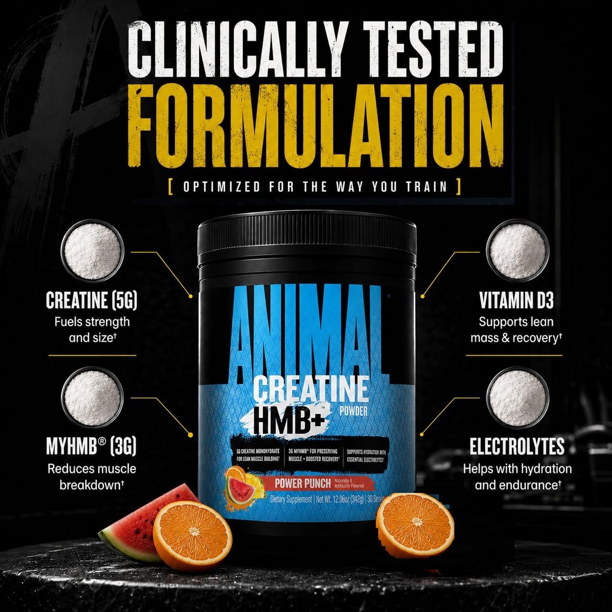Creatine HMB Powder with Electrolytes – 3g myHMB + 5g Creatine for Energy & Reco