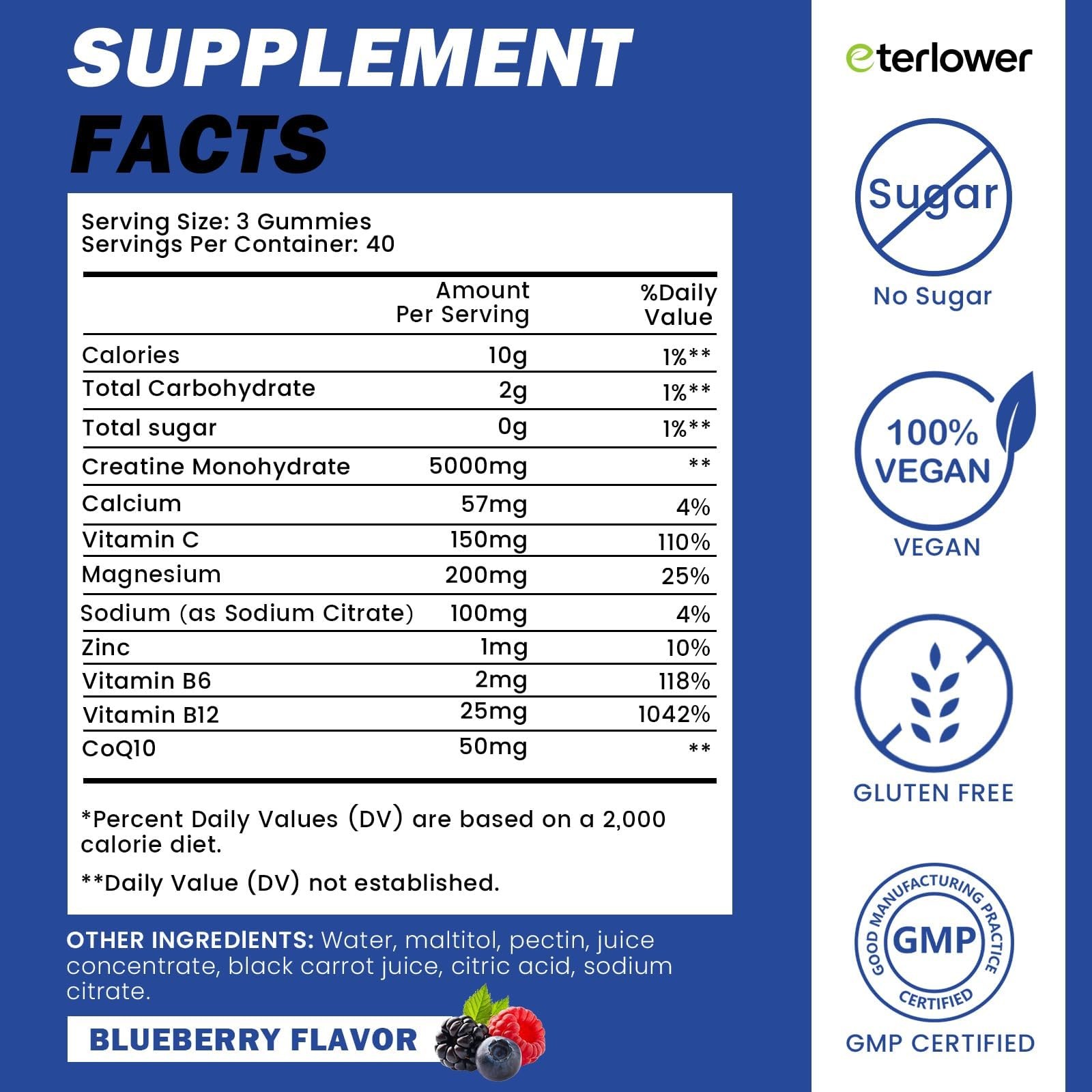 Creatine Monohydrate Gummies 5g – Pre-Workout Energy & Muscle Growth Support …