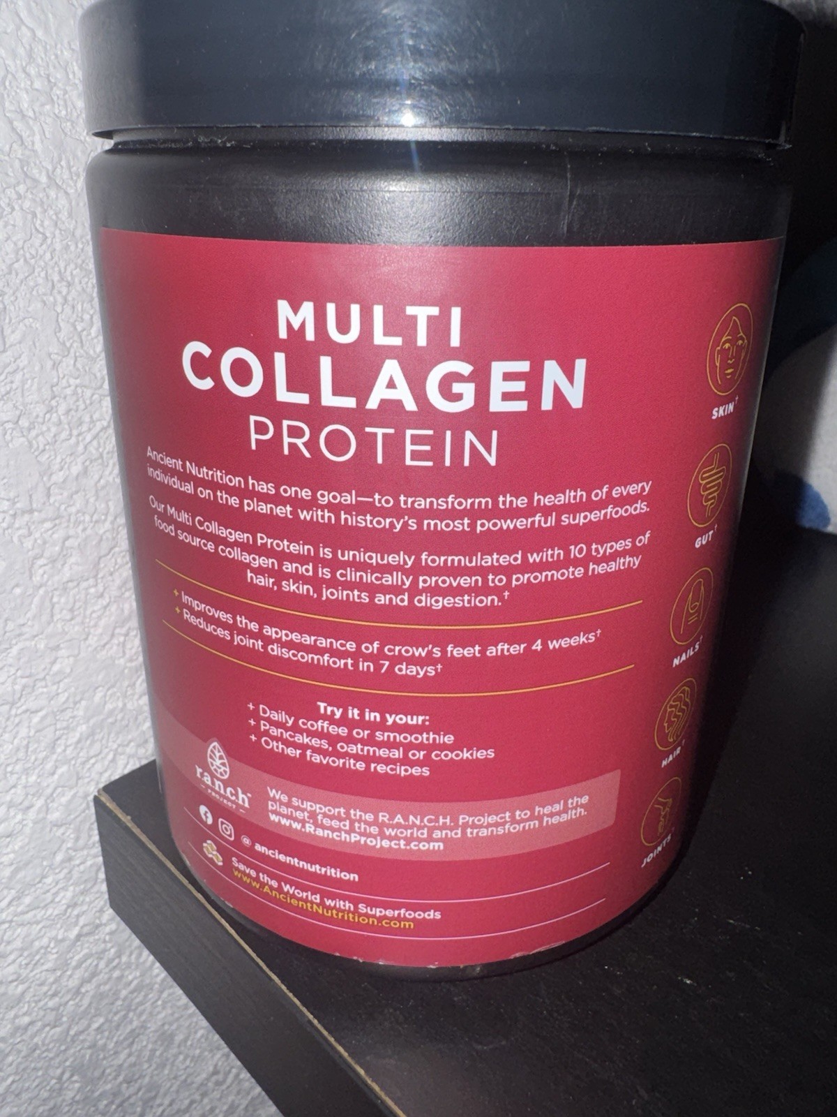 Ancient Nutrition Multi Collagen Protein Powder Grass Fed Unflavored Keto 14.3oz