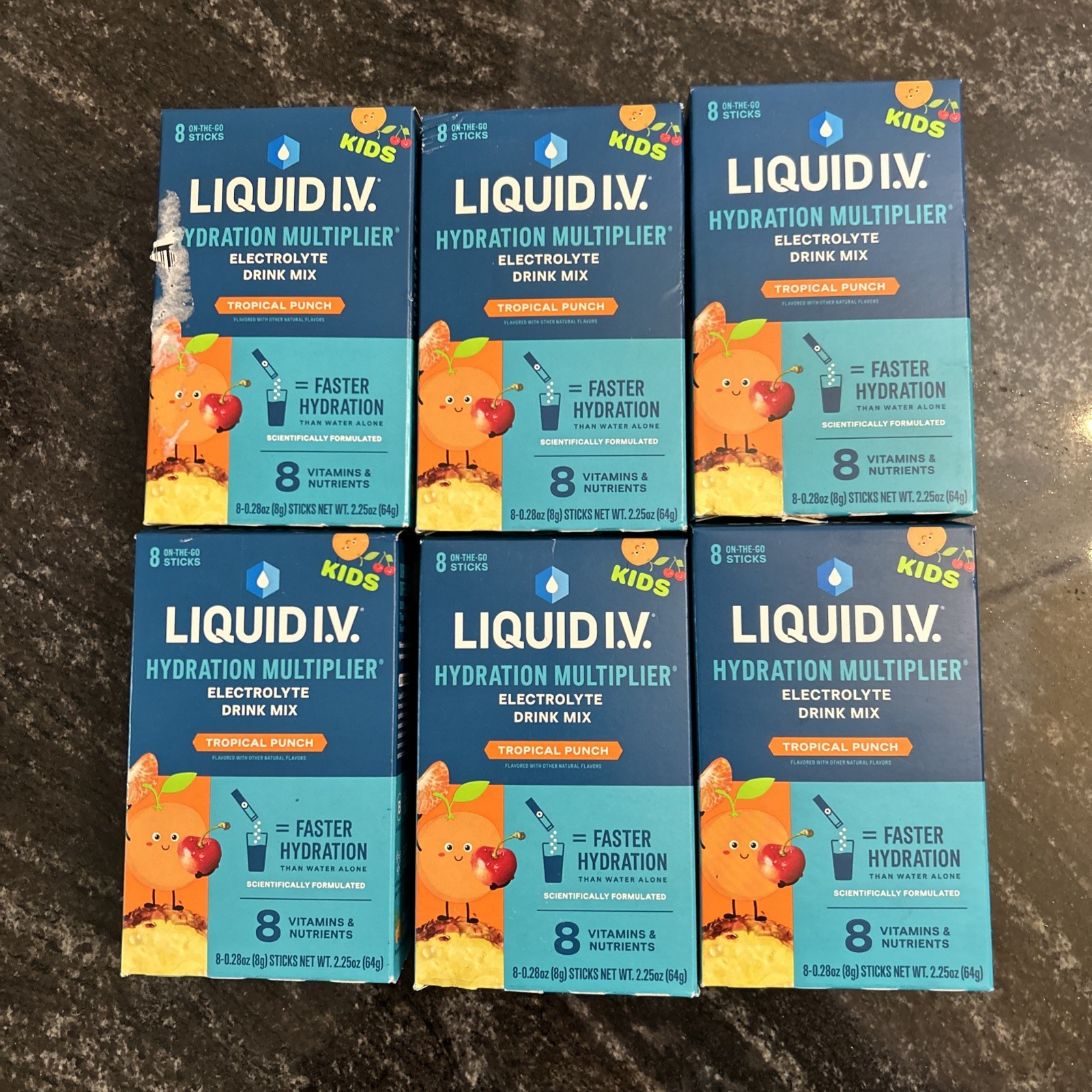 6 Liquid IVHydration Multiplier Electrolyte Drink Mix Kid Tropical Punch 10/26+