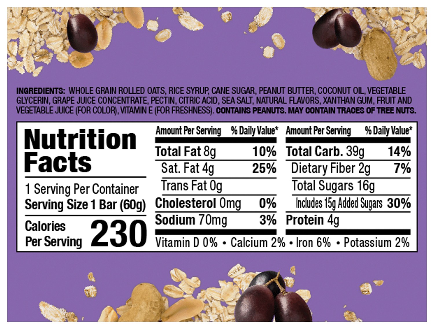 Bobo’s Grape PB&J Oat Bar – A Delicious and Nutritious Snack! Pack of 12