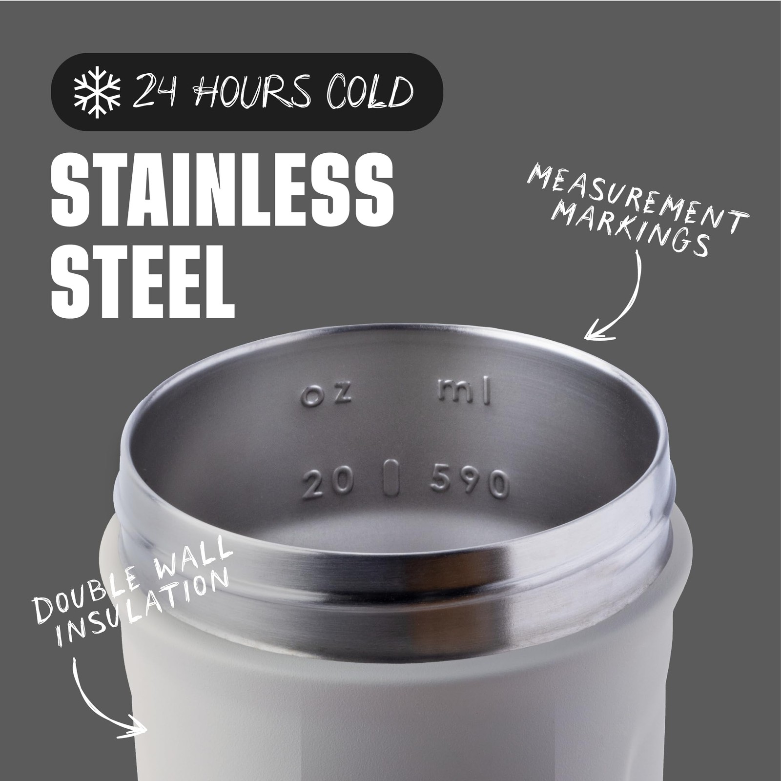 Blenderbottle Sport Insulated Stainless Steel Shaker Bottle Wire Whisk 24-Ounce