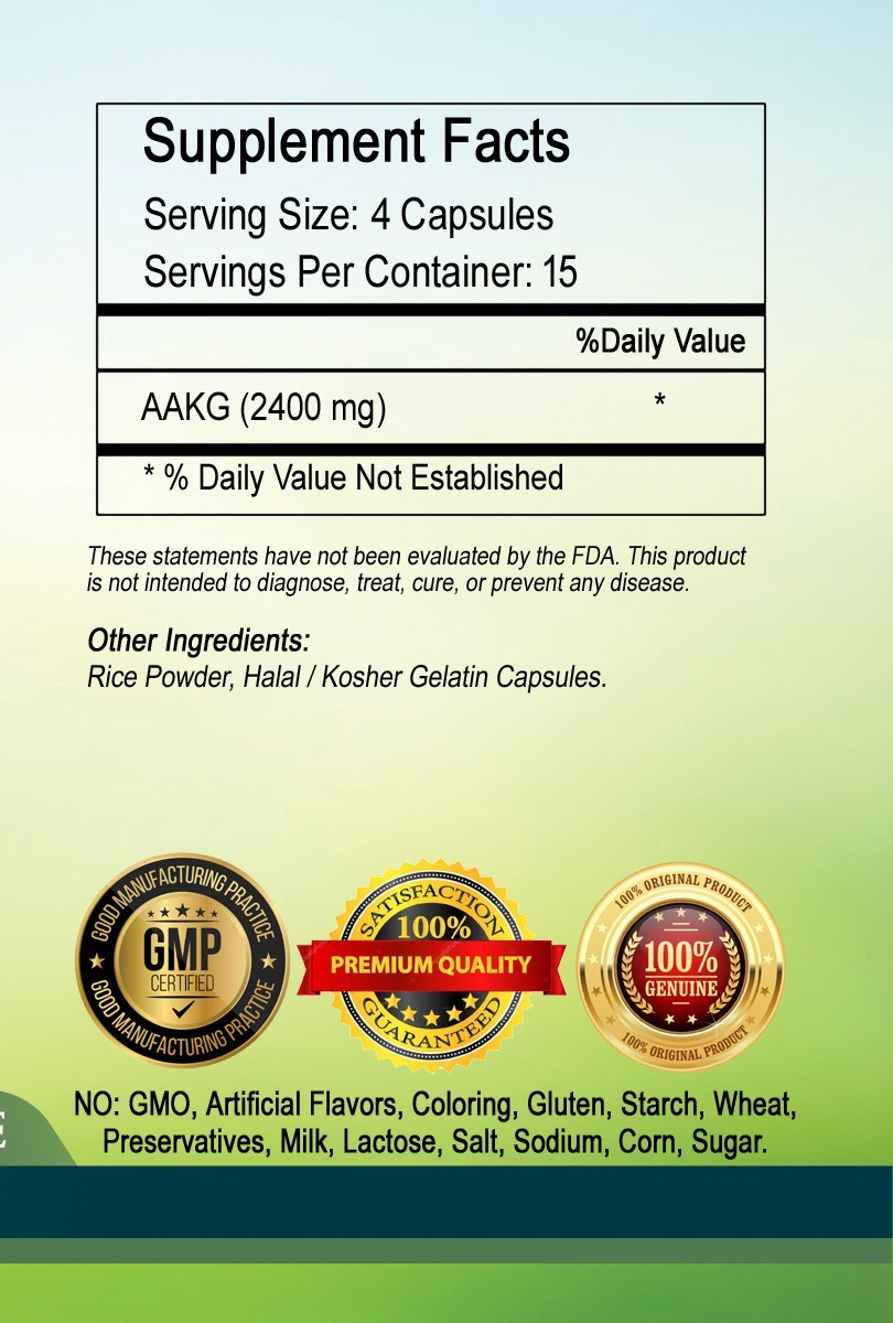 Alpha-Ketoglutarate(AAKG) Capsules – 2400mg per Serving
