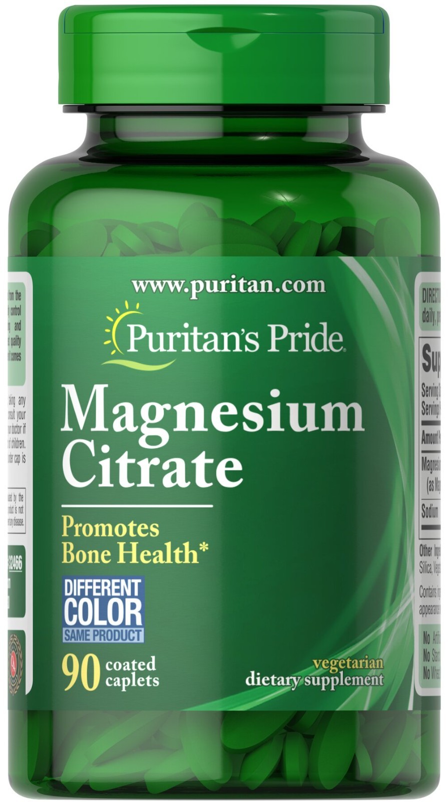Puritan’s Pride Magnesium Citrate 400mg serving – 90 coated caplets | Exp 08/27