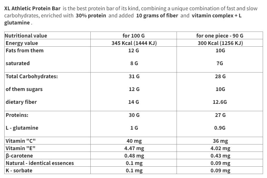 ATHLETIC XL PROTEIN BAR 90g – Box of 8 Bars Chocolate with Cookies