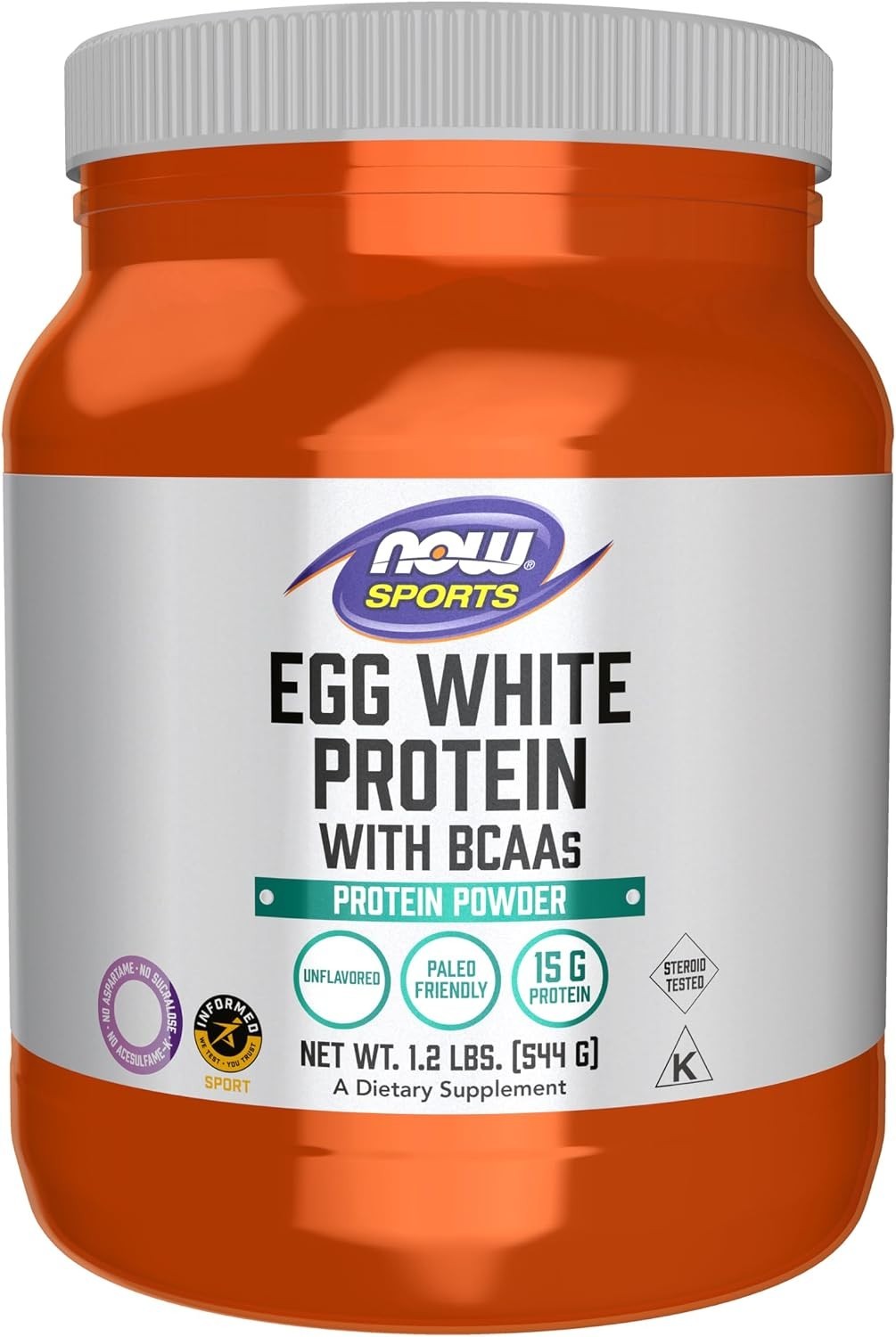 Egg White Protein Powder 1.2-Pound Unflavored 16g Protein BCAAs Sports Nutrition