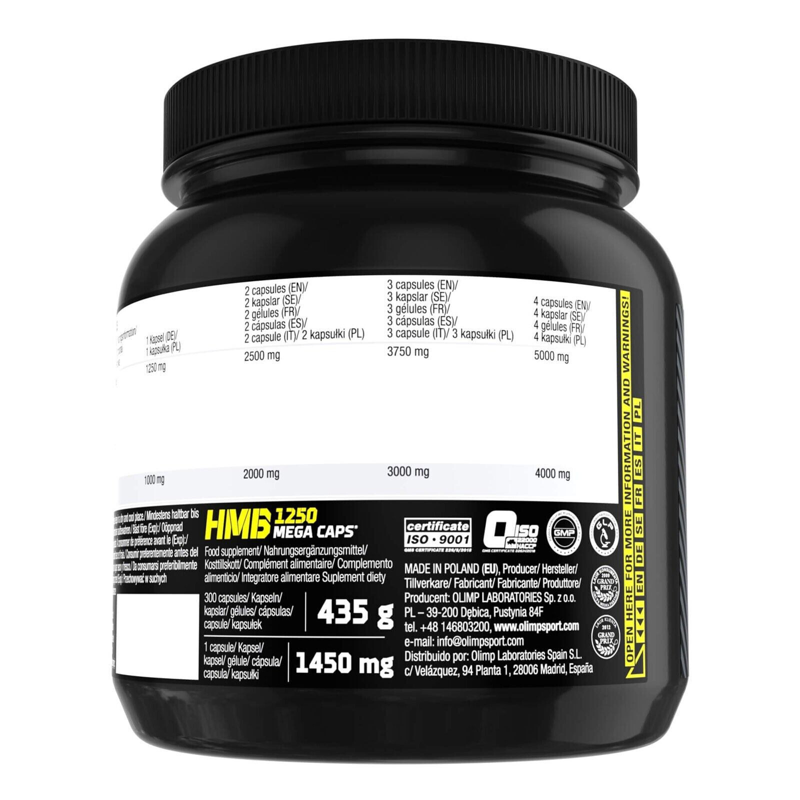 HMB 1250 GIANT DOSE 300 CAPS – Build muscle mass, lose fat the best quality
