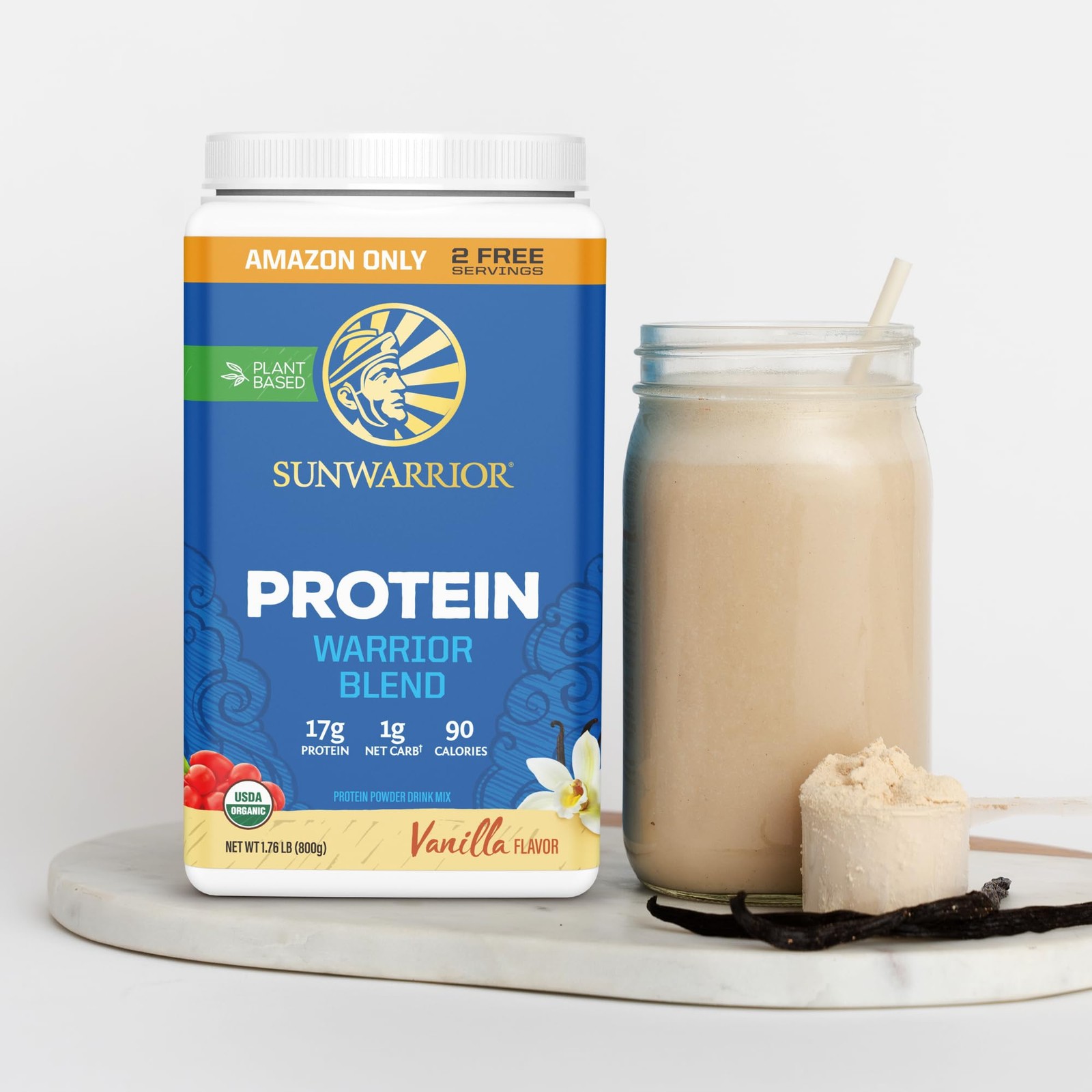 Organic Plant Based Protein Powder | Vegan 32 Servings (Pack of 1)
