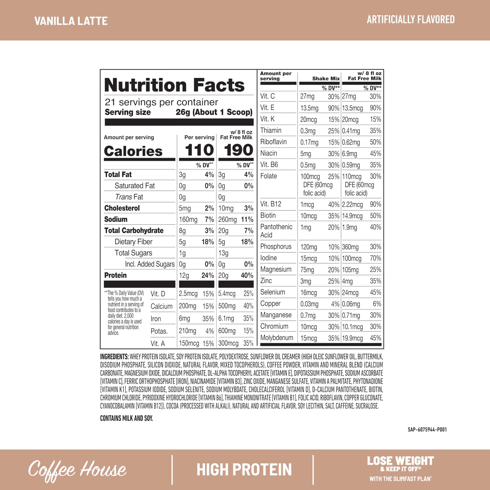 SlimFast High Protein Meal Replacement Powder, 19.25 Ounce (Pack of 1)