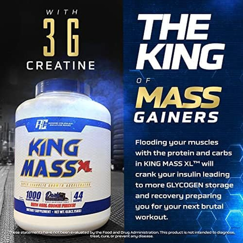 King Mass XL Protein Powder, Weight and Muscle Gainer, 60G Protein, 180G Carbohy