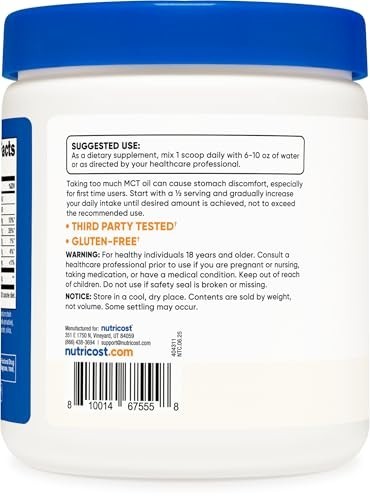 C8 MCT Oil Powder – 95% Pure, 23 Servings (8oz) – Keto-Friendly, Energy Boost
