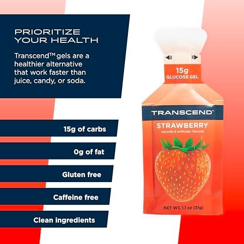 Energy Gel Pack 24 Count 1.1 Ounce Strawberry Flavor Fast Acting Carb Boost