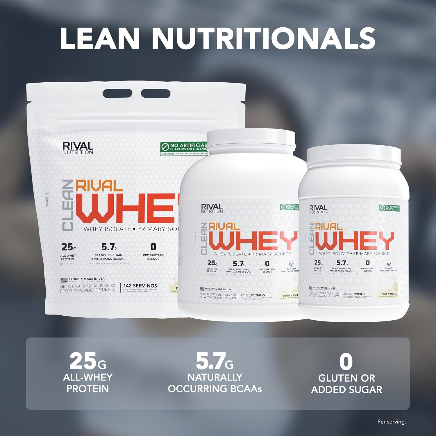 Clean Rival Whey True Vanilla Protein Powder I Whey Isolate Primary Source I 5.0