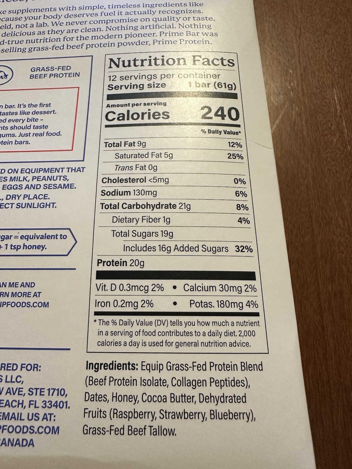 Equip Prime Bar Mixed Berry Protein Bars 12 Pack – Ships Next Business Day!