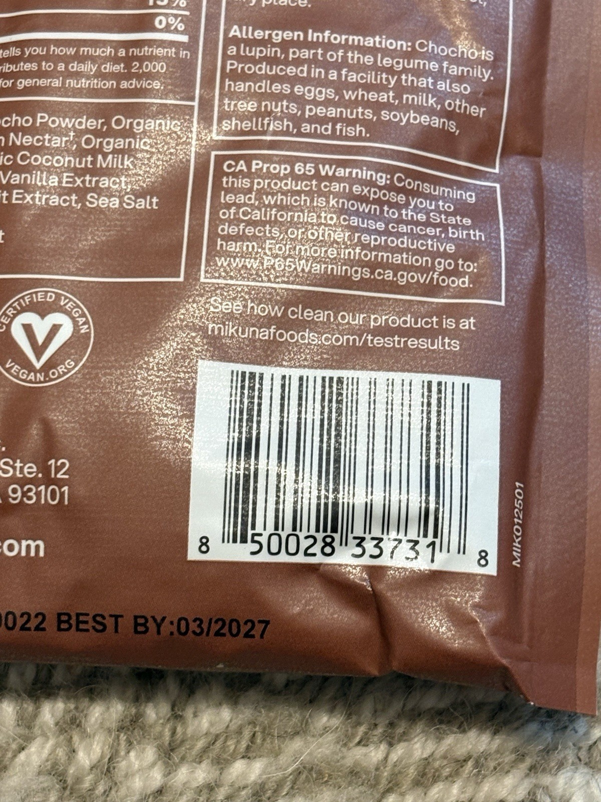 Mikuna Chocho Plant-Based Protein Powder, Cinnamon Horchata, Vegan 1.73oz
