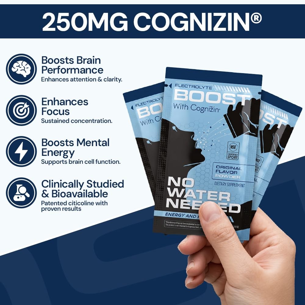 Electrolyte Boost Electrolyte Powder Packets 250Mg Cognizin Citicoline Sugar