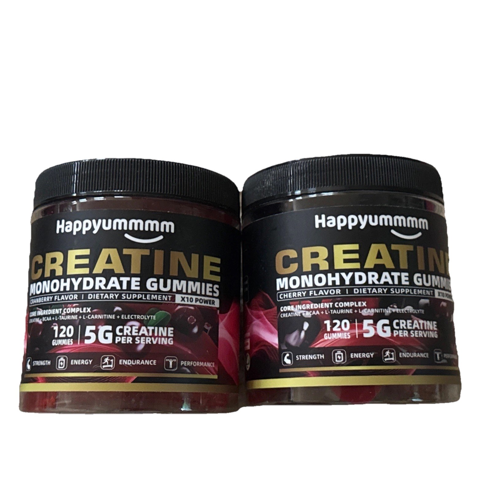 (2 PACK) Creatine Monohydrate 120 Gummies Raspberry 5000mg EXP 6/27