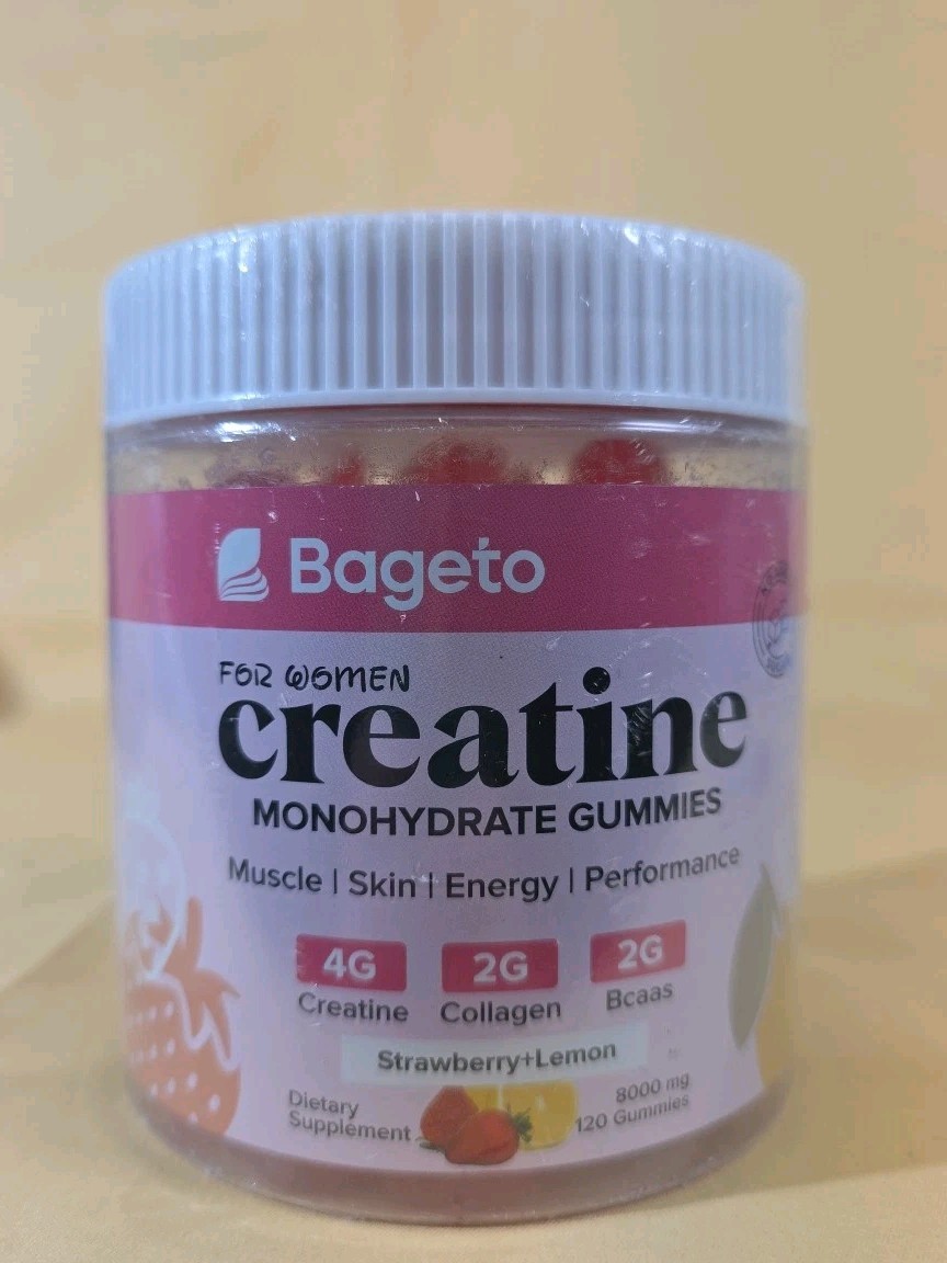 Creatine Monohydrate Gummies for Women – Strawberry & Lemon New Sealed 120ct