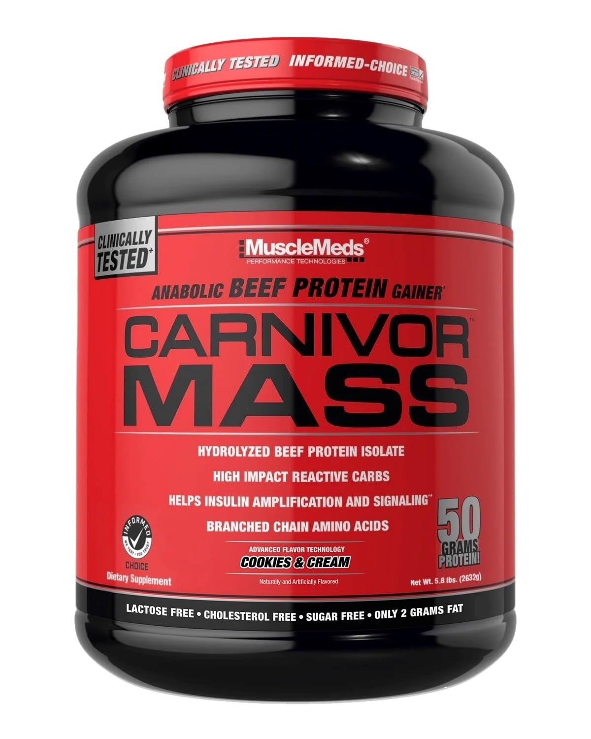 CARNIVOR Mass Gainer Beef Protein Isolate Shake 50g Protein 125g Carbs