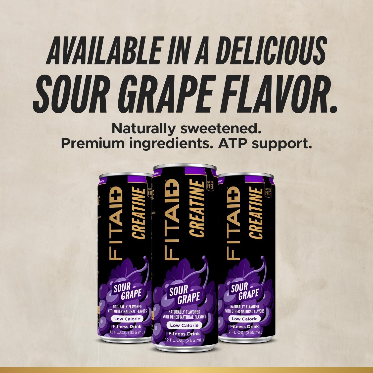 12-Pack Sour Grape Recovery Drink – Creatine, BCAAs, Glucosamine, Electrolytes