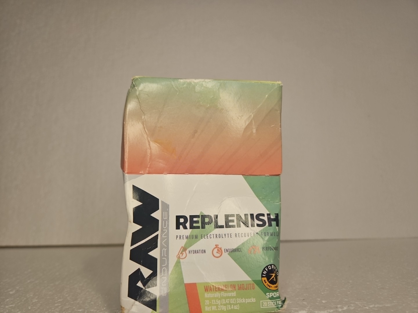 Raw Endurance Replenish Drink Mix ~ Watermelon Mojito ~ 20 PK ~ EXP 7/26 ~ READ
