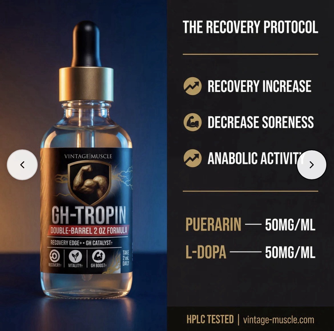 GH Secretion Amplifier Vial 4 Recovery,Growth &Gains By Vintage Muscle💪 🏛️🧪