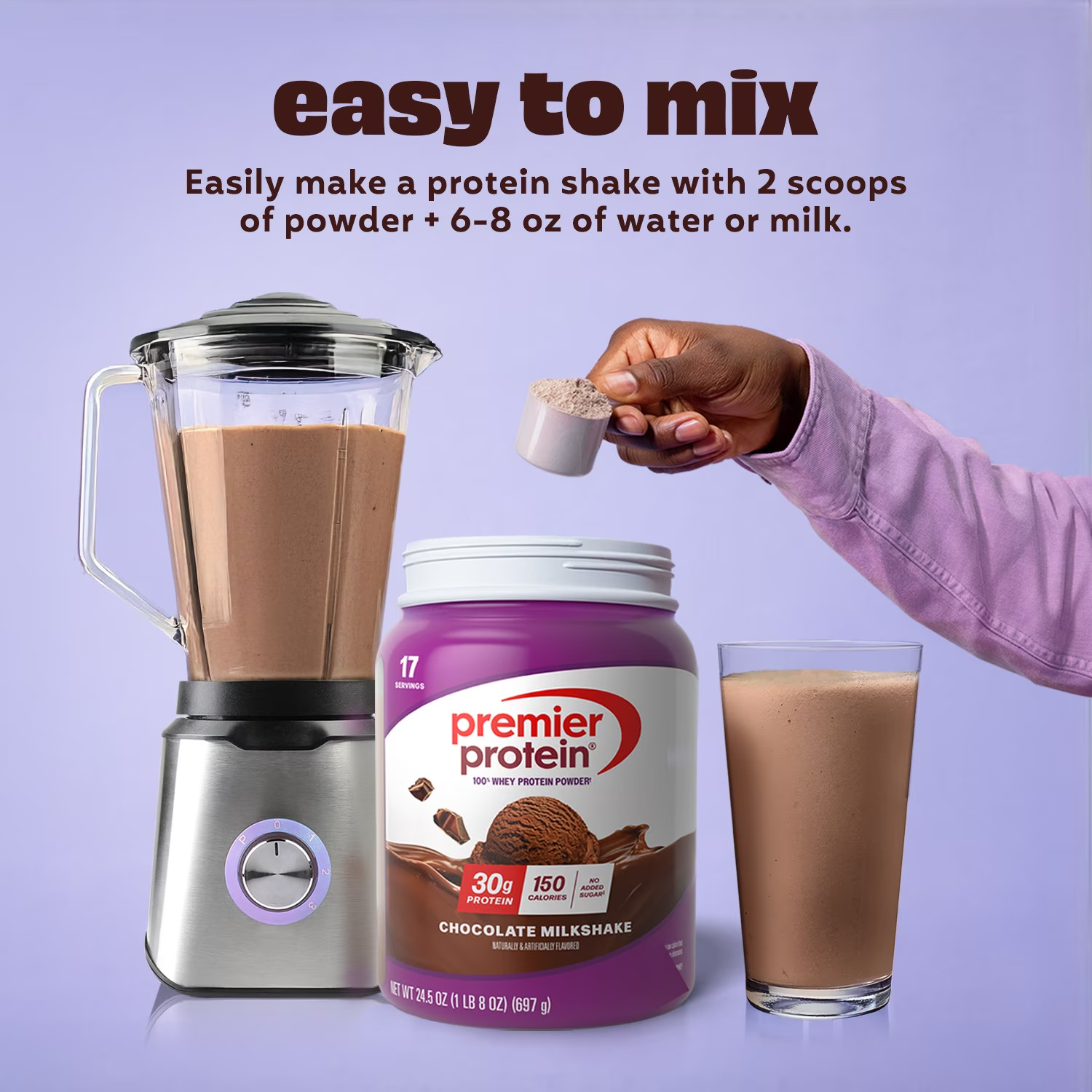 Premier Protein 100% Whey Protein Powder Chocolate Milkshake 30g Protein 24.5oz