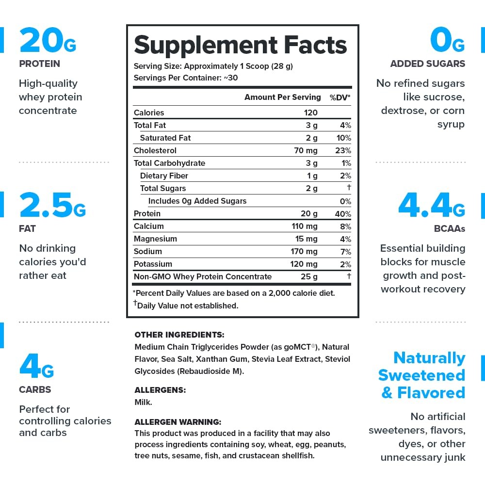 LEGION Whey Protein Powder Naturally Flavored Whey Protein Concentrate with …