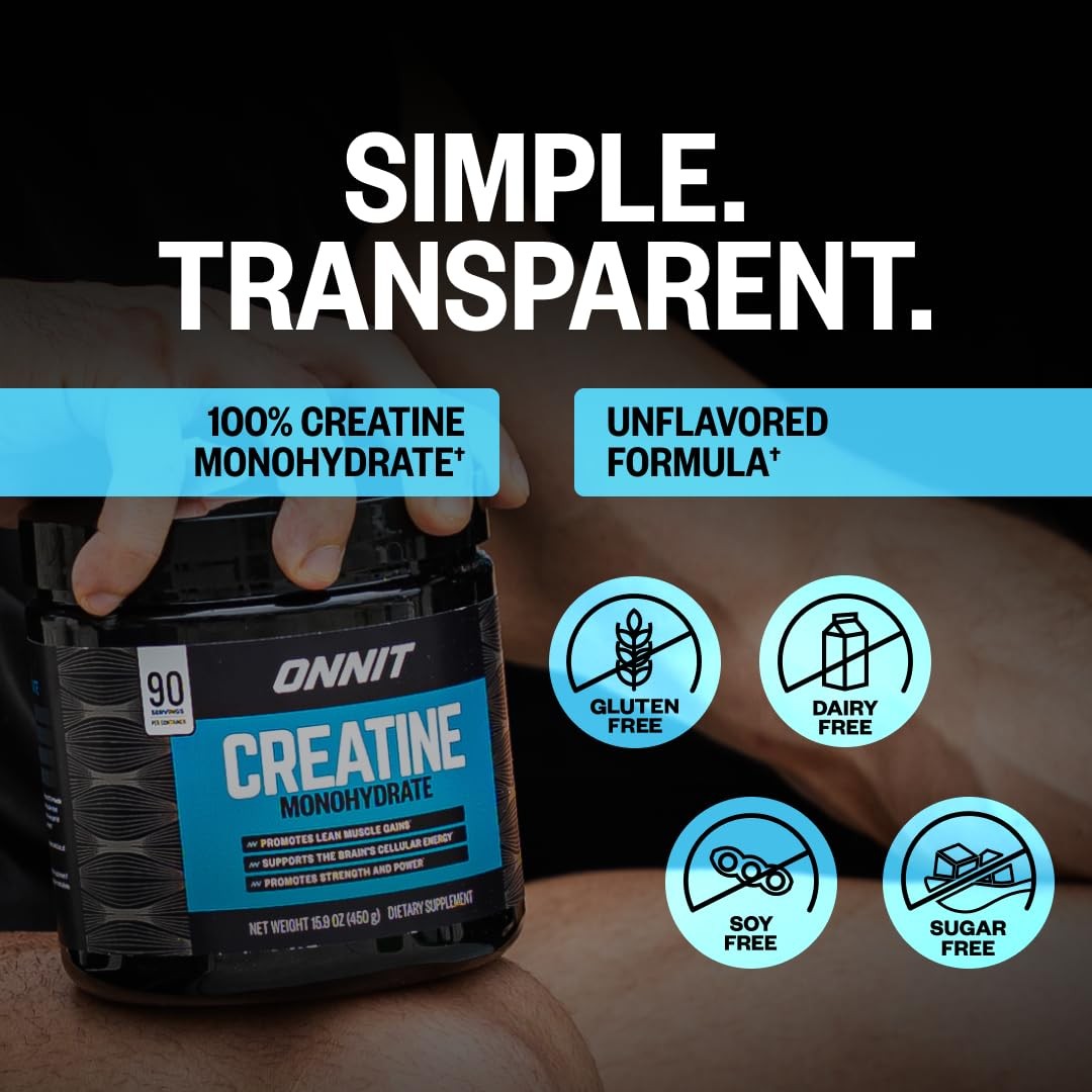 ONNIT Creatine Monohydrate Powder, IGEN(TM) 30 Servings (Pack of 1), No Color